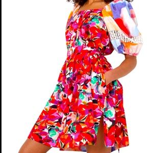 French connection Isidore puff sleeve dress